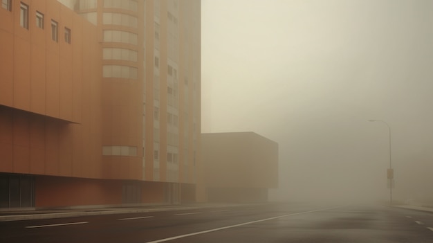 Gratis foto uitzicht op stadsarchitectuur met mist