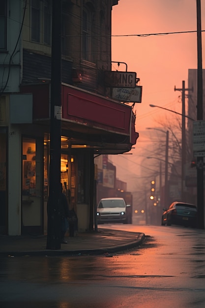 Gratis foto uitzicht op stedelijke donkere stad met mist