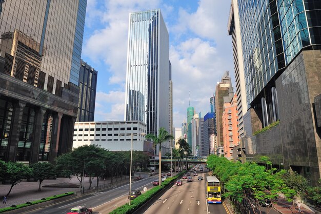 Uitzicht op straat in Hongkong