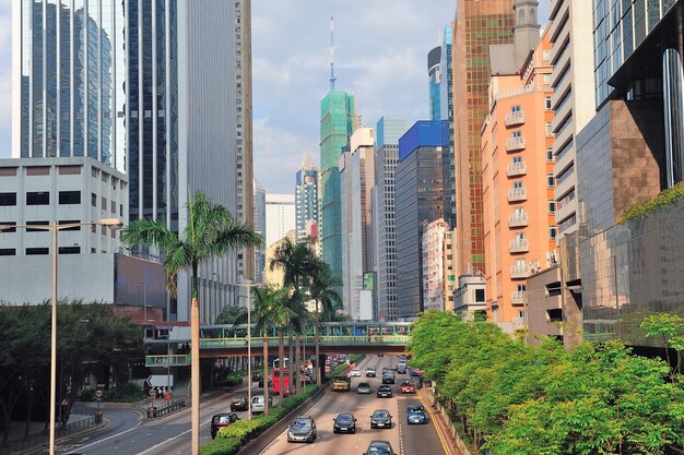 Uitzicht op straat in Hongkong