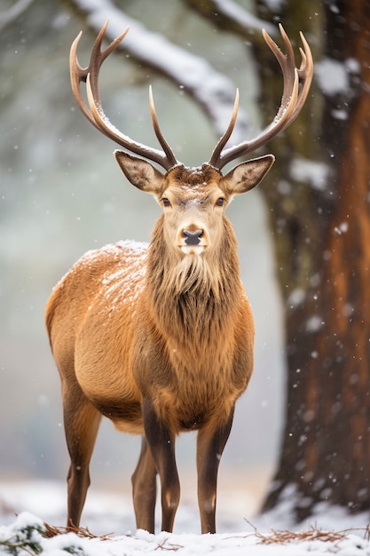 Uitzicht op wilde elanden in de natuur