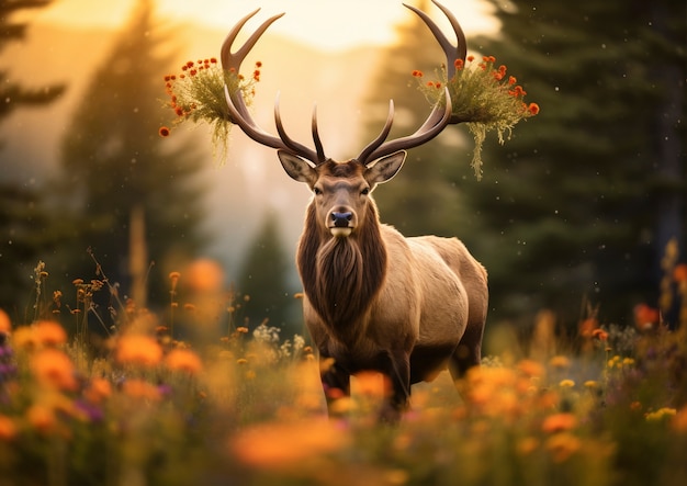 Gratis foto uitzicht op wilde elanden in de natuur