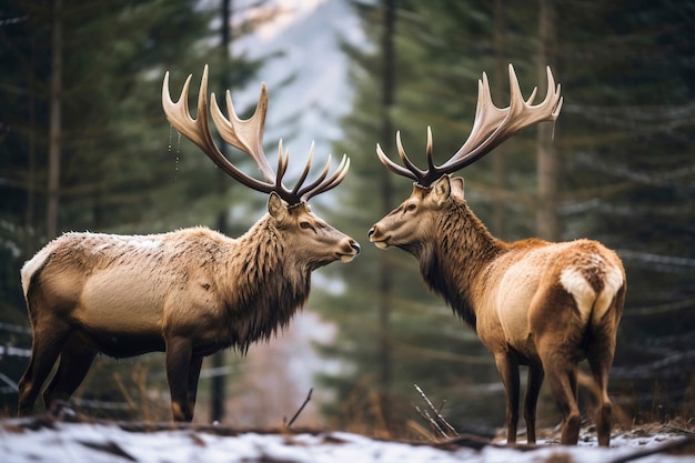 Gratis foto uitzicht op wilde elanden in de natuur