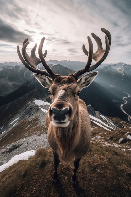 Gratis foto uitzicht op wilde elanden met natuurlandschap