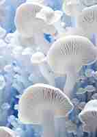 Gratis foto uitzicht op witte en blauwe paddenstoelen