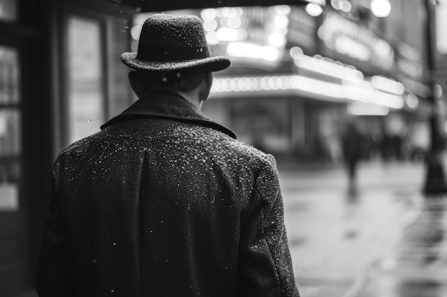 Uitzicht van een zwarte en een blanke persoon die het theater bezoekt