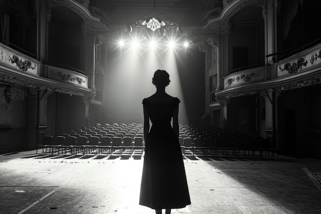 Gratis foto uitzicht van een zwarte en een blanke persoon die het theater bezoekt