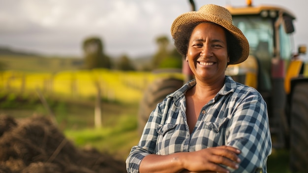 Uitzicht van vrouwen die in de agrarische sector werken om de Dag van de Arbeid voor vrouwen te vieren.