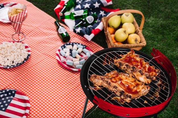 Usa onafhankelijkheidsdag concept met barbecue