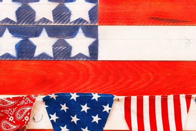 Usa onafhankelijkheidsdag samenstelling met copyspace aan de bovenzijde