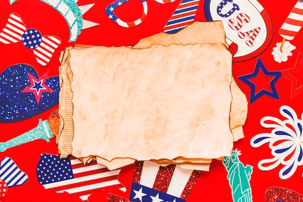 Usa onafhankelijkheidsdag samenstelling met oude papieren