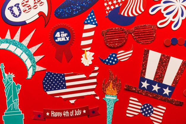 USA onafhankelijkheidsdag samenstelling met verschillende elementen