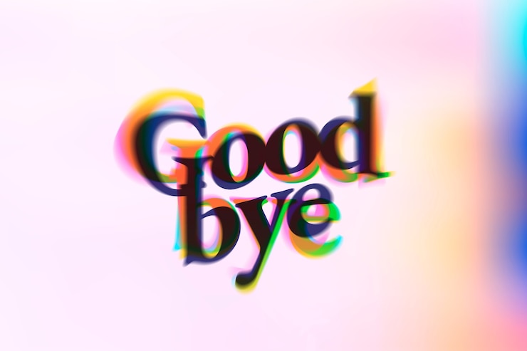 Gratis Foto vaarwel woord in anaglyph teksttypografie
