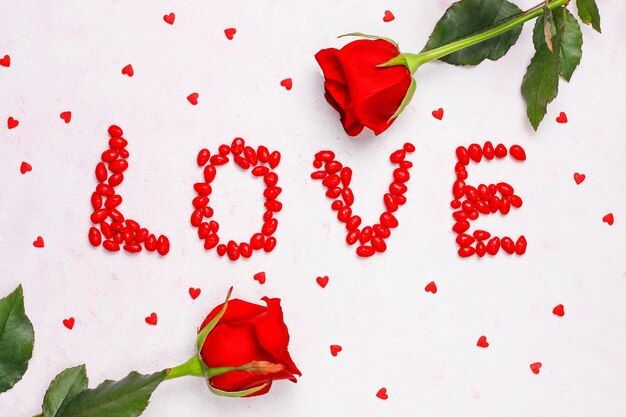 Valentijnsdag kaart met rozen