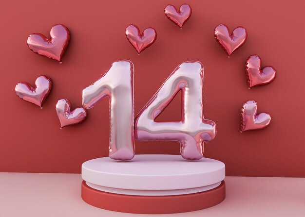 Valentijnsdagverkoop met hartvormige ballonnen