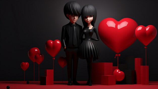 Valentijnsdagviering in donkere stijl