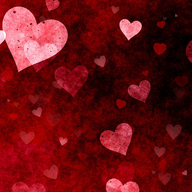 Gratis foto valentines day achtergrond met grunge harten ontwerp