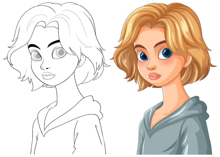 Gratis Foto vectorillustratie van een jonge vrouw