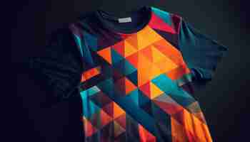 Gratis foto veelkleurig abstract patroon op modieus t-shirt gegenereerd door ai