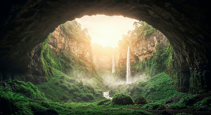 Gratis Foto verborgen watervalparadijs