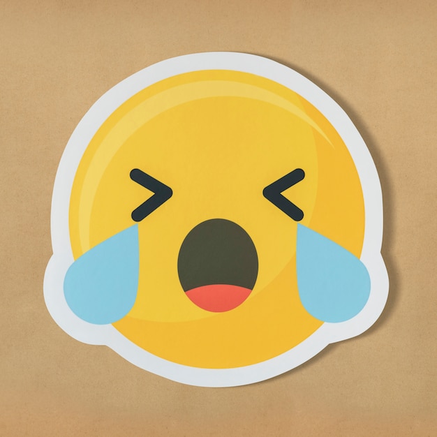 Gratis foto verdrietig huilend gezicht-emoticonsymbool