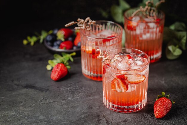 Verfrissend drankje met aardbei