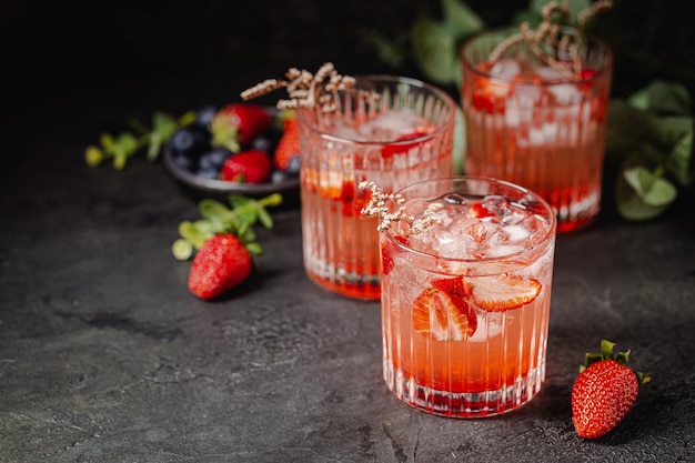 Verfrissend drankje met aardbei