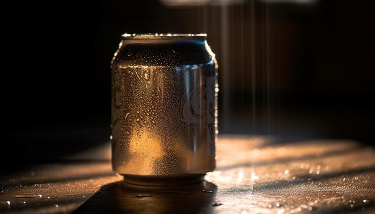 Gratis Foto verfrissend drankje op natte tafel met dauw gegenereerd door ai