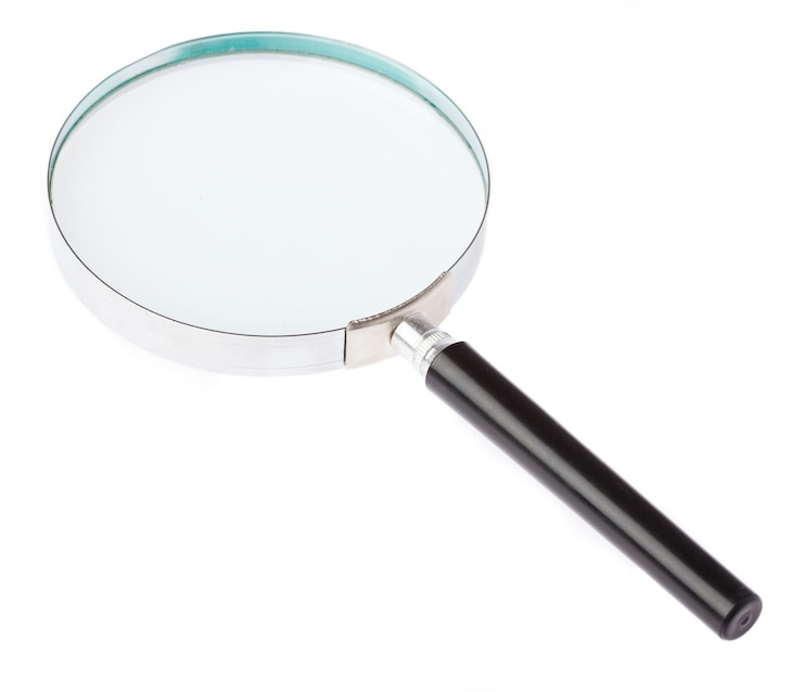 Gratis Foto vergrootglas met witte achtergrond