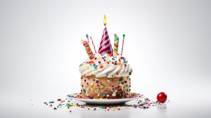 Gratis Foto verjaardag viering cupcake isoleren op witte achtergrond