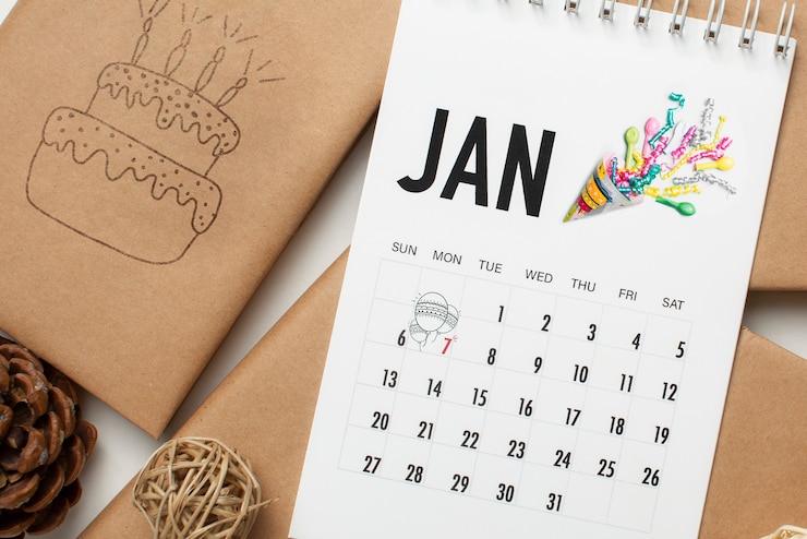 Gratis Foto verjaardagsherinneringen in agenda en notitieboekje