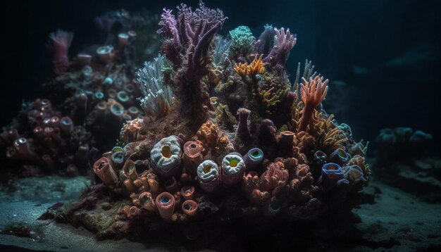 Verken de levendige onderwaterwereld, een kleurrijk tropisch zeegezichtavontuur gegenereerd door AI