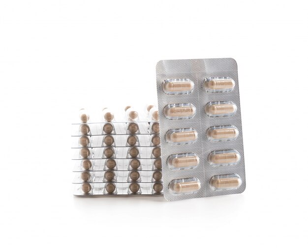 Verpakkingen van pillen en capsules van medicijnen