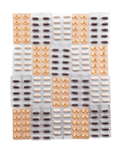 Verpakkingen van pillen en capsules van medicijnen