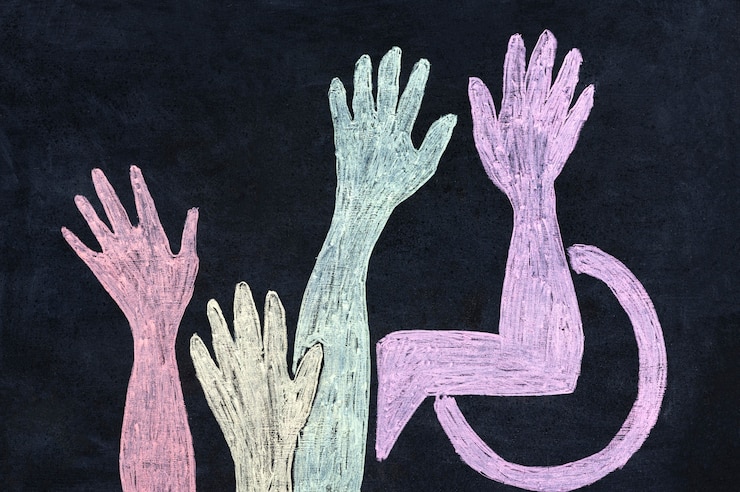 Gratis Foto verscheidenheid van hand getrokken handen inclusie concept