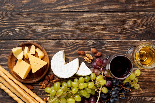 Verscheidenheid van kaas voor wijnproeverij