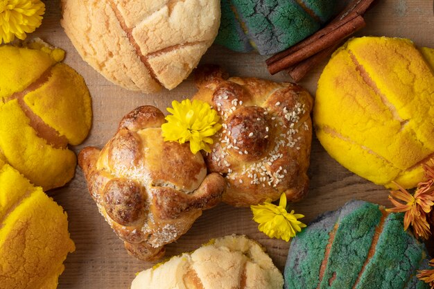 Verschillende natiesnoepjes boven weergave