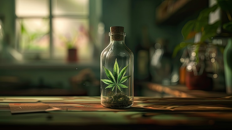 Gratis Foto verse en levendige groene marihuanablaadjes op een gevarieerde achtergrond