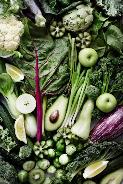 Verse groenten plat leggen gezonde levensstijl