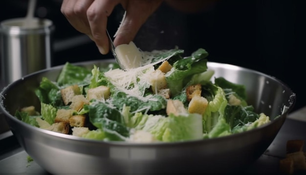 Gratis foto verse groentesalade een gezonde gastronomische keuze gegenereerd door ai