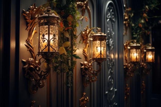 Versierde lantaarns in art nouveau-stijl