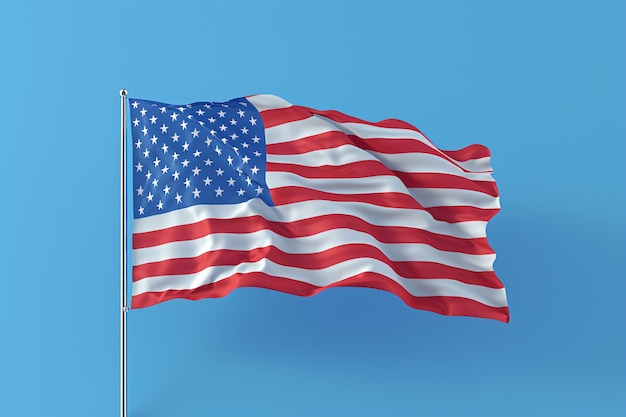 Vertegenwoordiging van de amerikaanse vlag voor ons nationale trouwdag viering