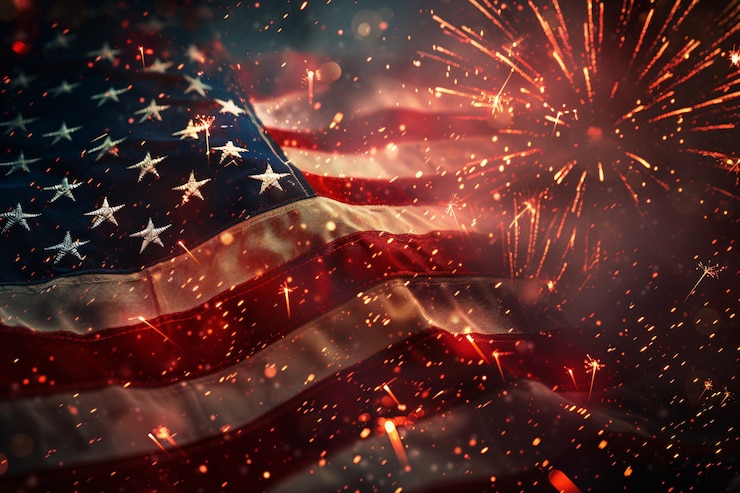 Gratis Foto vertegenwoordiging van de amerikaanse vlag voor ons nationale trouwdag viering