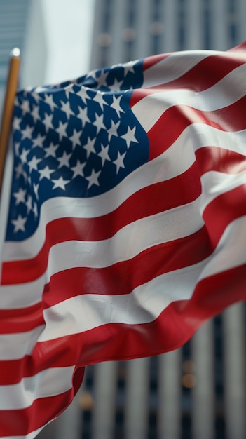 Vertegenwoordiging van de Amerikaanse vlag voor ons nationale trouwdag viering