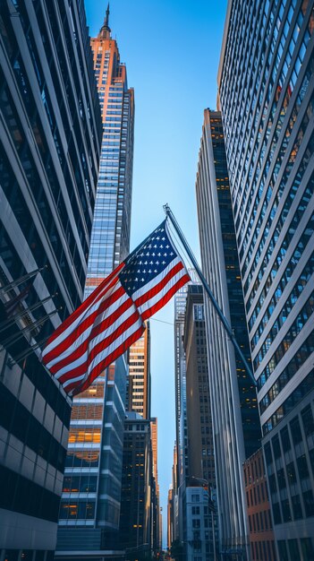 Vertegenwoordiging van de Amerikaanse vlag voor ons nationale trouwdag viering