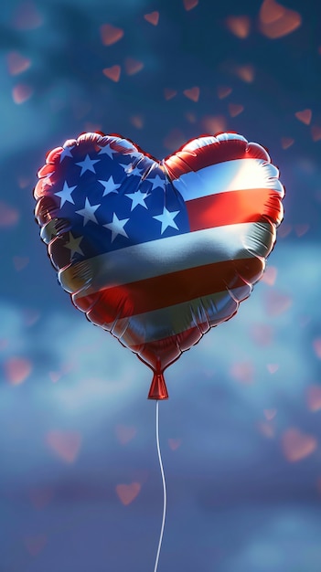 Vertegenwoordiging van de Amerikaanse vlag voor ons nationale trouwdag viering