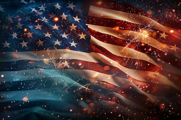 Gratis foto vertegenwoordiging van de amerikaanse vlag voor ons nationale trouwdag viering
