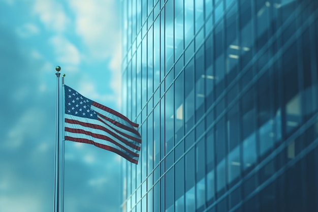 Vertegenwoordiging van de Amerikaanse vlag voor ons nationale trouwdag viering