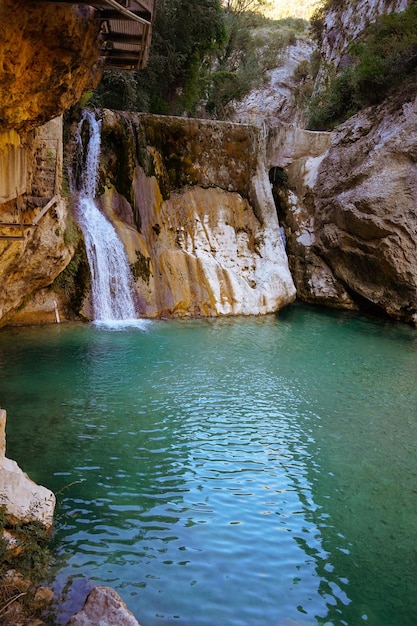 Gratis foto verticale opname van een waterval