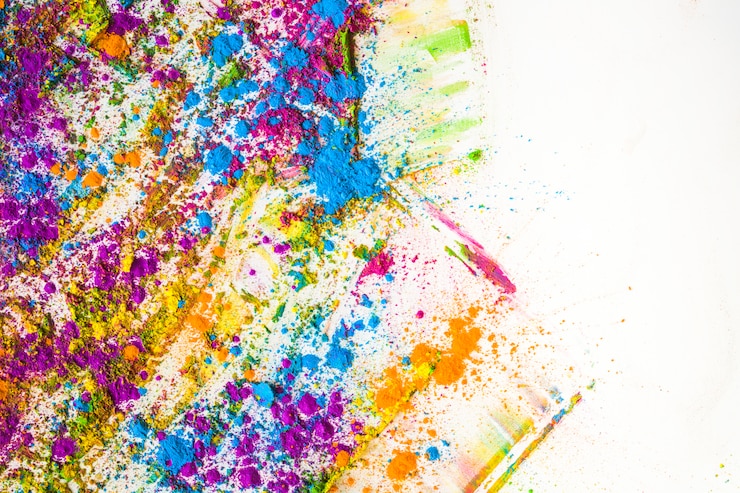 Gratis Foto vervaagt en stapels verschillende heldere droge kleuren